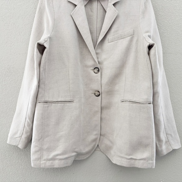Peruvian Connection Belda Blazer Jacket Lyocell Linen Cream Classic Western 12 - Picture 7 of 13